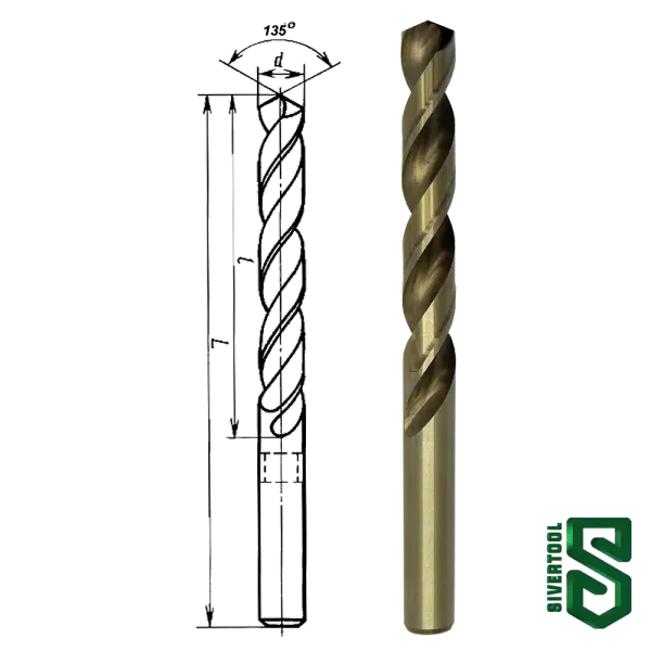 Кобальтове свердло для нержавійки 3,5 мм HSS-Co5 (Р6М5К5) A1 L70/39 "Sivertool"