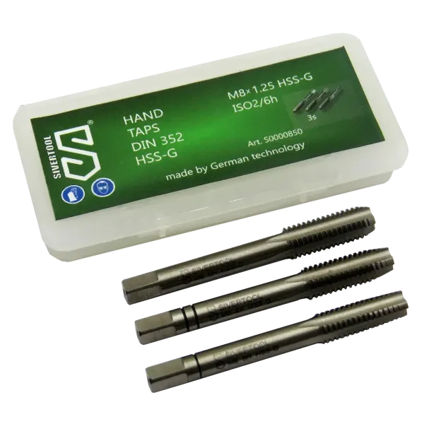 Мітчик ручний М8×1,25 HSS-G, DIN352, комплект із 3-х штук