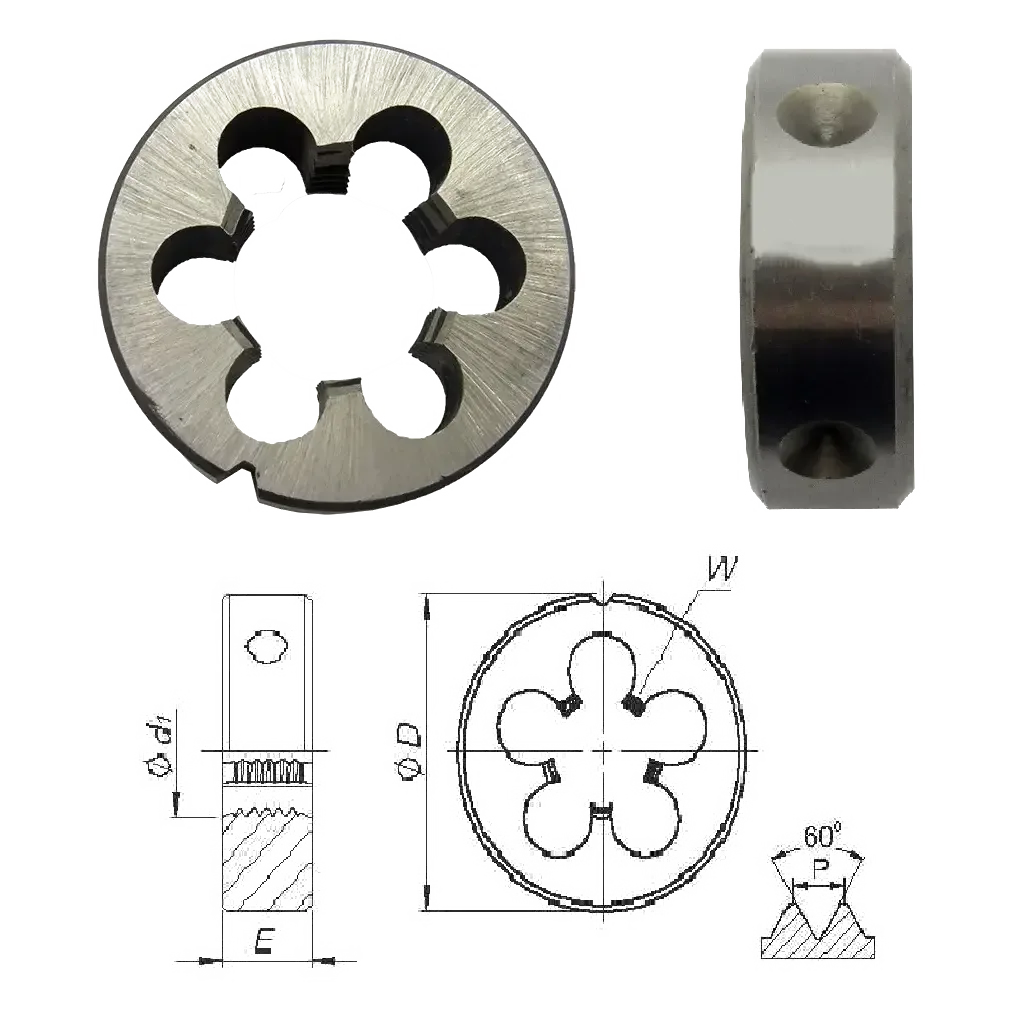Плашка дюймова UNF 3/8"×24 HSS