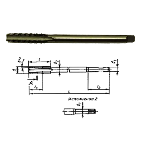 Мітчик гайковий прямий М5×0,8 Р6М5